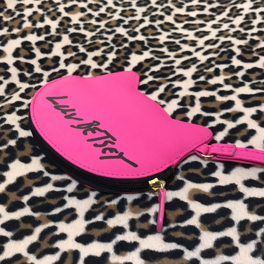 LUV BETSEY JOHNSON Pink 💕 Kitty Wallet Wristlet ID Credit Card Coin Purse Cute - Picture 6 of 10